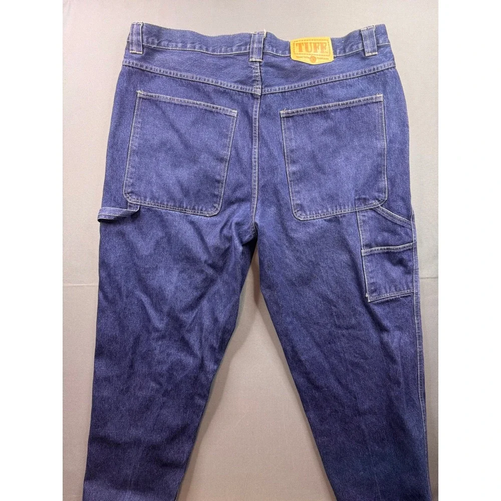 Texas‎ Tuff Mens Blue Denim Carpenter Workwear Jeans Hammer Loop 44x32